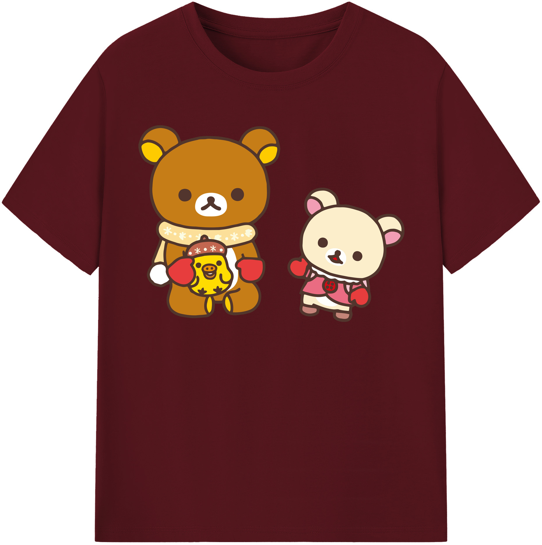 （画像用） リラックマ リラックマ キイロイトリ Rilakkuma Korilakkuma Kiiroitori 綿100％半袖Tシャツ（フロントプリント）